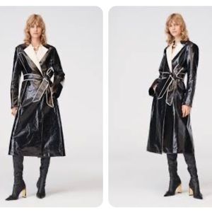 ZARA Contrast Lapel Limited Edition Trench Coat Size XS